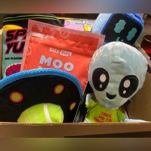Alien themed toy Barkbox for dogs.